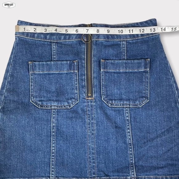 Madewell Zip Denim Jean A-line Skirt with Pockets Style G5457 - Picture 6 of 12